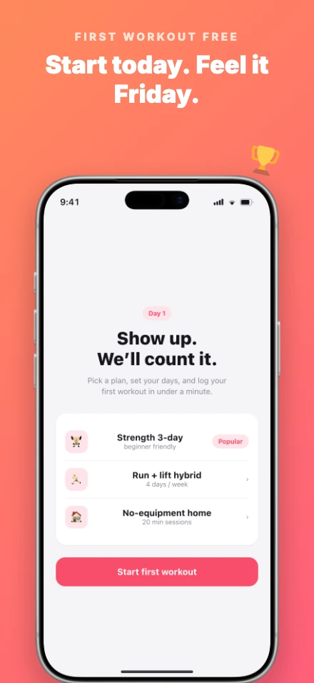 Dash app screenshot template, screen 5 of 5 — Dash — a workout tracker