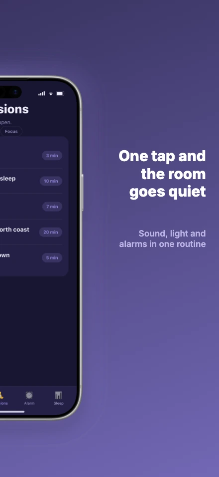 Drift app screenshot template, screen 4 of 5 — Drift — a sleep & meditation app