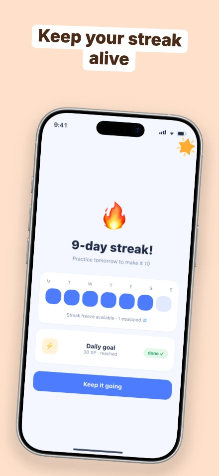 Lingo app screenshot template, screen 4 of 5 — Lingo — a language-learning app