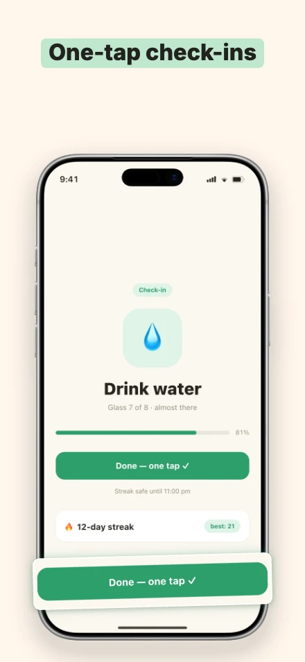 Sprout app screenshot template, screen 2 of 5 — Sprout — a habit tracker
