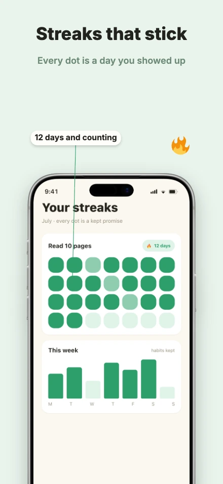Sprout app screenshot template, screen 3 of 5 — Sprout — a habit tracker