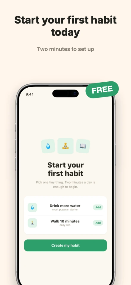 Sprout app screenshot template, screen 5 of 5 — Sprout — a habit tracker